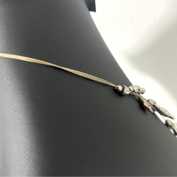 Ocean Multi-Charm Silver Layered Wired Necklace with Whimsical Accents Rare Vaca - Picture 3 of 6